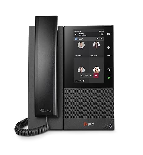 Poly CCX 505 Teams Edition Phone with Handset (Polycom) - Wi-Fi Enabled - Acoustic Fence & NoiseBlockAI Technologies - 5 LCDDisplay - Integrated BT & USB Headset Ports-Works w/Teams (Certified)&More