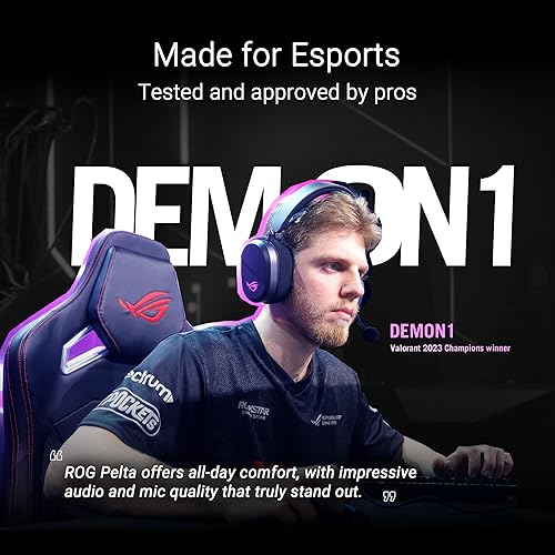 ASUS ROG Pelta Wireless Gaming Headset (BT, ROG SpeedNova 2.4GHz, USB-C, Lightweight 309g, 50mm ROG Titanium-Plated Drivers, 10mm Super-Wideband Mic, RGB, 70HR Battery, for PC, Switch, PS5)- Black Wireless Pelta