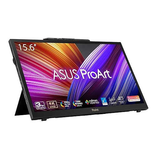 ASUS ProArt Display 15.6” 4K Pen Display (PA169CDV) – IPS, UHD (3840 x 2160), WACOM FEEL EMR, 100% sRGB, Calman Verified, PANTONE Validated, Speakers, USB-C, 10-point Touch, ASUS Dial, 3 year warranty 16 4K Touch Wacom Pen PANTONE Validated