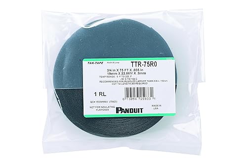 Panduit Tak-Tape Hook & Loop - Cable tie - 75 ft - black