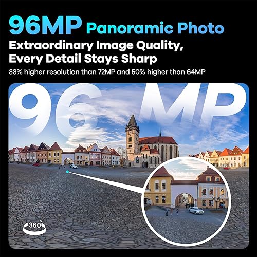 KanDao QooCam 3 Ultra 360 Action Camera, 8K Waterproof Sports Camera with Dual 1/1.7 Sensors, 96MP Photo, HDR, F1.6 Fast Aperture, Built-in GPS, Invisible Selfie Stick, Stabilization, AI Tracking