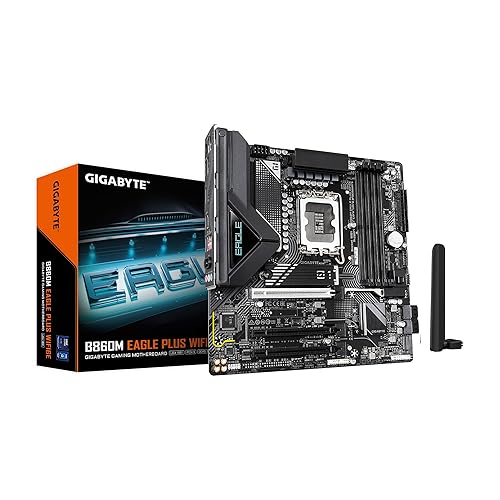 GIGABYTE B860M Eagle Plus WIFI6E Intel Core Ultra (Series 2) LGA 1851 Motherboard, mATX, DDR5, 2X M.2, PCIe 5.0, USB-C, WIFI6E, 2.5GbE LAN, EZ-Latch
