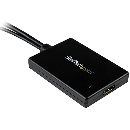 StarTech.com Mini DisplayPort to HDMI Adapter with USB Audio - Mini DP to HDMI (MDP2HDMIUSBA) Black HDMI with audio Single
