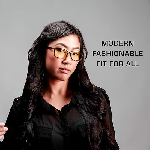GUNNAR - Blue Light Reading Glasses - Blocks 65% Blue Light - Haus, Onyx, Amber Tint, Pwr +2.0