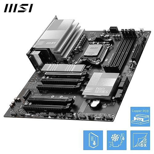 MSI PRO B840-P WiFi ProSeries Motherboard (AMD Ryzen 9000/8000/7000 Series Processors, AM5, DDR5, PCIe 4.0, M.2, SATA 6Gb/s, USB 3.2 Gen 2, HDMI/DP, Wi-Fi 6E, Bluetooth 5.3, 2.5Gbps LAN, ATX)