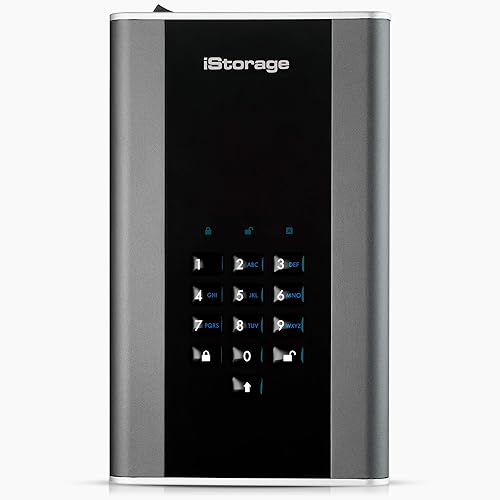 iStorage diskAshur DT2 256-bit 8TB | FIPS Level 3 Certified | Secure encrypted Desktop Hard Drive | Password Protected