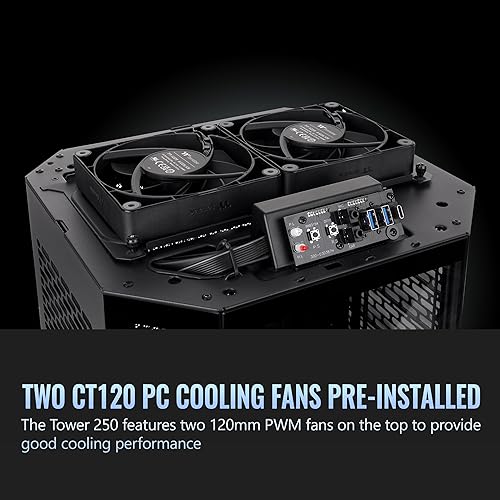 Thermaltake Tower 250 Black Mini-ITX Mini Tower; 2x120mm CT Fans Included; 360mm Radiator Support; 360mm GPU Clearance; Dual Chamber; CA-1Z9-00S1WN-00