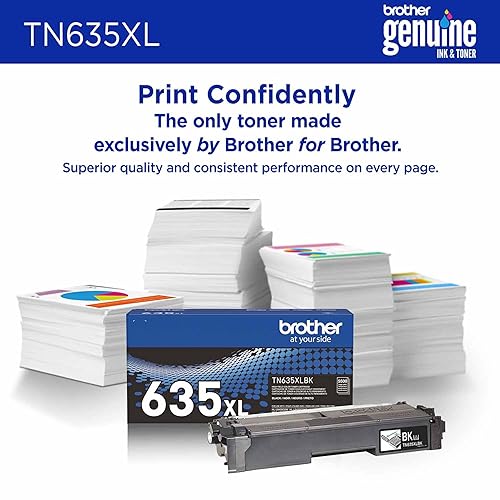 Brother Genuine TN635XLBK High Yield Black Toner Cartridge, 1 Pack