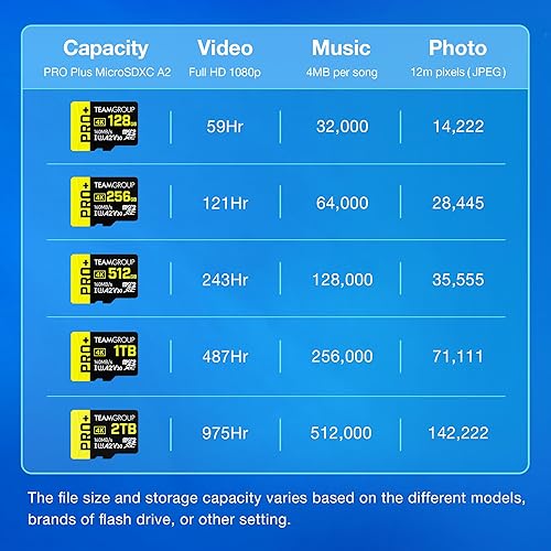 TEAMGROUP A2 Pro Plus Card 512GB Micro SDXC UHS-I U3 A2 V30, Read/Write up to 160/110 MB/s for Nintendo-Switch, Steam Deck, Tablets, Smartphones with Adapter TPPMSDX512GIA2V3003
