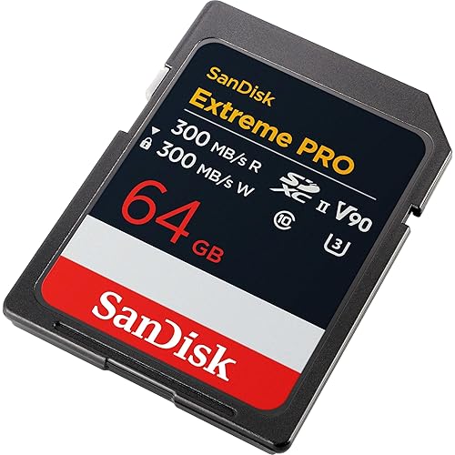 SanDisk 64GB Extreme PRO SDXC UHS-II Memory Card - Up to 300MB/s Read and Write speeds, V90, 8K, 4K UHD, SD Card - SDSDXDM-064G-GN4IN