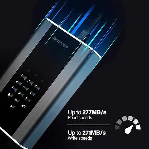 iStorage diskAshur DT2 256-bit 18TB | FIPS Level 3 Certified | Secure encrypted Desktop Hard Drive | Password Protected