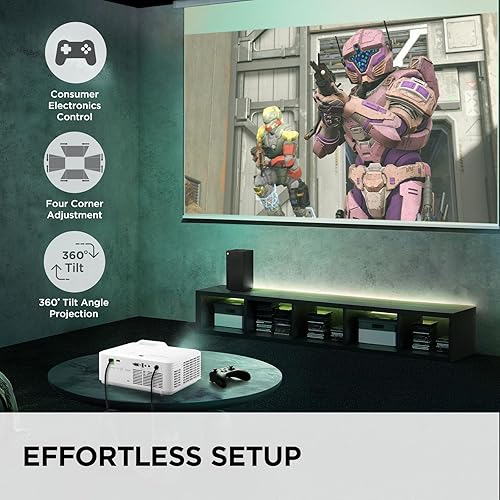 ViewSonic LX700-4K UHD 3500 Lumens Laser Projector Designed for Xbox with 4.2ms Response Time, 240Hz Refresh Rate, 1.36x Optical Zoom, Dual HDMI, and HDR/HLD Support