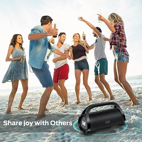 Monster Adventurer Max Boombox Bluetooth Speaker, IPX7 Waterproof Outdoor Speakers with Double Subwoofer, 100W Stereo Sound and Rich Bass, Wireless Speakers for Home, Party, Beach