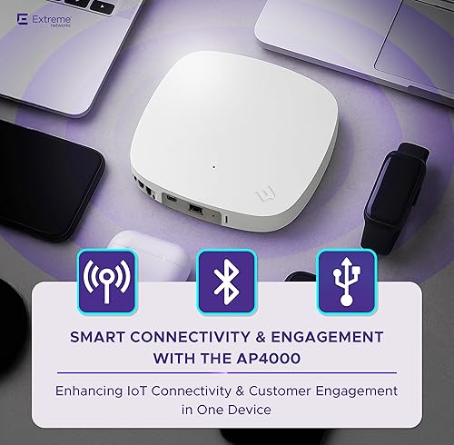 AP4000-WW Tri-Radio Indoor Wi-Fi 6E Access Point - 2.4GHz/5GHz/6GH, Multi-OS Support, Cloud-Managed with ExtremeCloud IQ, High-Density Performance
