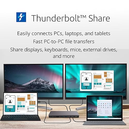 Kensington SD5768T EQ Thunderbolt 4 Docking Station, Dual 4K@60Hz via HDMI/TB4 Ports, 96W Charging, SD/Micro SD Card Slots, Ethernet, Audio, Supports Thunderbolt Share (K35381NA) Thunderbolt 4 Dual 4K 96W with Thunderbolt Share