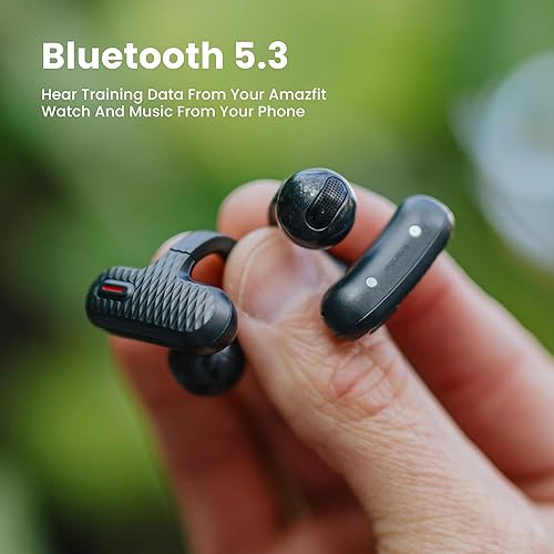 Amazfit Up Bluetooth Headphones, Open Ear Wireless Earbuds with Easy Touch, IPX4 Water Resistant Earphone, AI Noise Reduction, Earphones Compatible with Android & iPhone