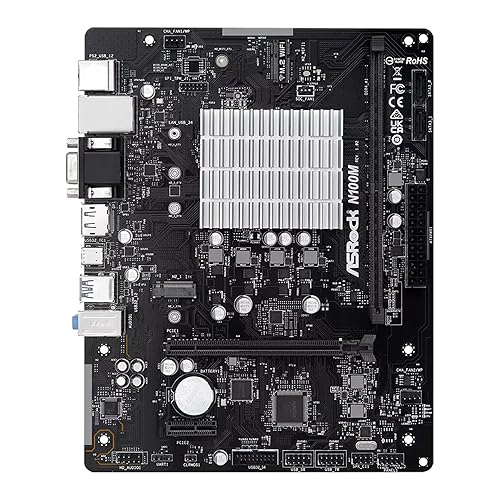 ASRock N100M Micro ATX (280) Motherboards - Intel, 1 DDR4 DIMM, 2 SATA3, 1 M.2
