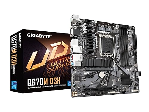 GIGABYTE Q670M D3H (LGA1700/ Intel/ Q670/ M-ATX/ DDR5/ Dual M.2/ PCIe 4/ USB 3.2 Gen2 Type-C/Intel 2.5GbE LAN/Motherboard)