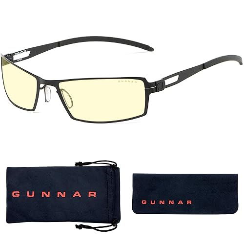 GUNNAR Optiks G0005-C001 SheaDog Full Rim Ergonomic Computer Glasses with Amber Lens Tint, Onyx Frame Finish