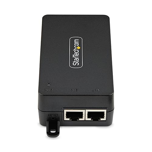 StarTech.com 1-Port 10Gbps PoE++ Injector, 60W, 2.5/5/10G Ethernet/10/100/1000Mbps, PoE++ (802.3af/802.3at/802.3bt)