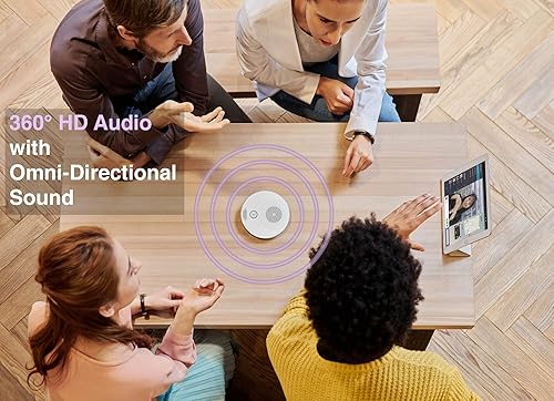 YAMAHA YVC-200 Portable USB & Bluetooth Speakerphone, Hold Meetings Anywhere, Noise Reducing Conference Phone with 10-Hour Rechargeable Battery Life White