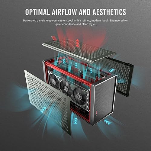 Antec Performance 1 M Aventurine, Fans Not Included, High Airflow Solid Panels, RTX40 Compatible, 2 x 140mm Fans Support, PCIe 4.0 Riser Cable, CNC & Aluminum Crafted, Type-C, Mini ITX Gaming Case