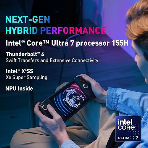 MSI Claw PC Gaming Handheld: Intel Ultra 7-155H, 7 FHD 120Hz Display, 16GB LPDDR5, 512GB NVMe SSD, MicroSD Card Reader, Thunderbolt 4, Win 11 Home: Black A1M-051US Ultra 7-155H 16 GB 512 GB