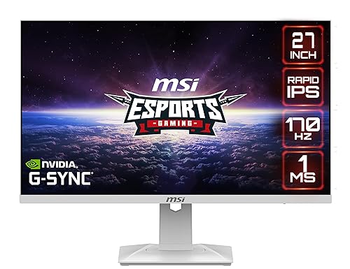 MSI 27” White QHD (2560 x 1440) Non-Glare with Super Narrow Bezel 170Hz 1ms G- Sync Compatible HDR Ready Rapid IPS Gaming Monitor (OPTIX G274QRFW)