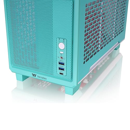 Thermaltake TR100 SFF Chassis; mITX Support; 18.9 Liters; PCIe 4.0 Riser Cable Included; 360mm GPU Clearance; 280mm Radiator Support; Removable PCIe Bracket; Mint Strawberry; CA-11A-00SLNN-00