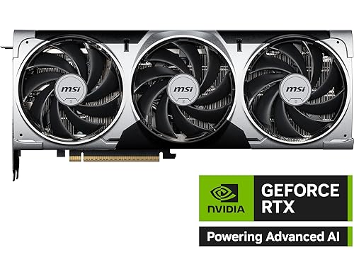 MSI Gaming RTX 5070 12G Ventus 3X OC Graphics Card (12GB GDDR7, 192-bit, Extreme Performance: 2557 MHz, DisplayPort x3 2.1a, HDMI 2.1b, NVIDIA Blackwell Architecture)