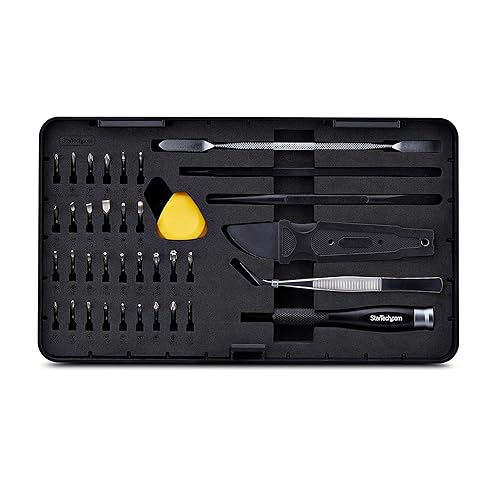 StarTech.com 40-Piece Computer Repair Toolkit for Laptop, PC, Electronics, 30-Bit Screwdriver Set, Magnetic Tray, Pry Tools