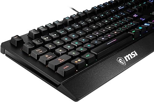 MSI Gaming Backlit RGB Dedicated Hotkeys Anti-Ghosting Water Resistant Gaming Keyboard (Vigor GK20 US)