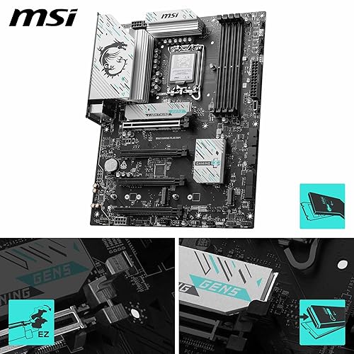 MSI B860 Gaming Plus WiFi Motherboard, ATX - Supports Intel Core Ultra Processors (Series 2), LGA 1851 - DDR5 Memory Boost 8800+ MT/s (OC), PCIe 5.0 x16 x16, M.2 Gen5, Intel Killer 5G LAN, Wi-Fi 7