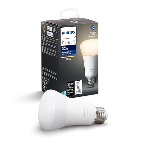 Philips Hue 476879 Hue 9.5W A19 E26 White Bulb, A Certified for Humans Device