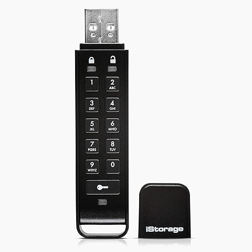 iStorage datAshur Personal2 256-bit 64GB USB 3.0 secure encrypted flash drive IS-FL-DAP3-B-64 64GB, black