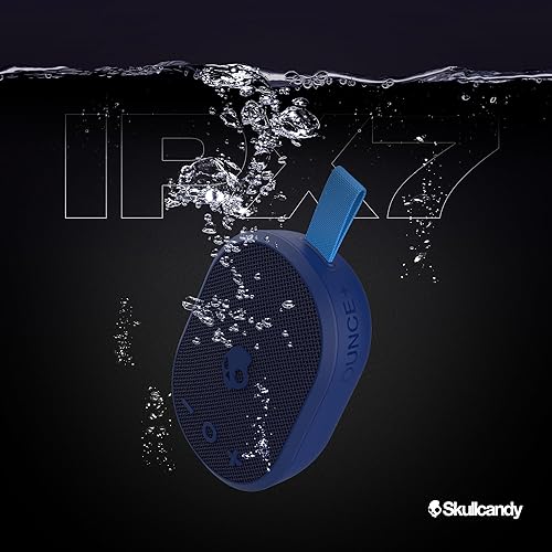 Skullcandy Ounce+ Wireless Bluetooth Speaker - IPX7 Waterproof Mini Portable Speaker with 16 Hour Battery, True Wireless Stereo, and Ballistic Nylon Carry Strap Navy