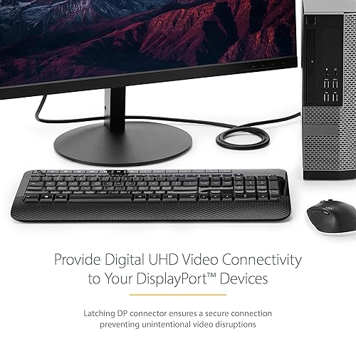 StarTech.com 0.5M Short Displayport 1.2 Cable with Latches M/M - Displayport 4K with Hbr2 Support - High Resolution Dp to Dp Cable