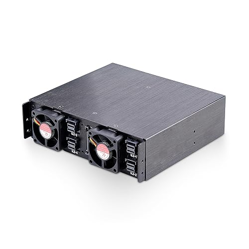 StarTech.com 4-Bay Backplane for U.2 Drives, Fits in a 5.25inch Bay, Mobile Rack Enclosure for 2.5inch U.2 (SFF-8639) NVMe SSDs, Includes Mini-SAS HD Cables/Removeable Trays (4U2525-SAS-BACKPLANE)