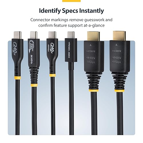 StarTech.com 6ft (1.8m) Certified Ultra High Speed HDMI Cable, 8K 60Hz/4K 120Hz, HDMI 2.1 Cord with HDR10+ / eARC, 48Gbps