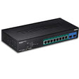 TRENDnet 10-Port Gigabit Web Smart PoE+ Switch, TPE-082WS, 8 X Gigabit PoE+ Ports, 2 X SFP Slots, Vlan, QoS, Lacp, IPv6 Support, 20Gbps Switching Capacity, 75W PoE Power Budget, Lifetime Protection