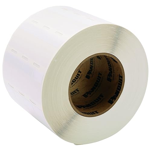 Panduit S100X150VATY Thermal Transfer Self-Laminated Label, Vinyl, 3-Inch Core, White (5,000-Pack) 1.00 by 1.50-Inch 3-Inch Core