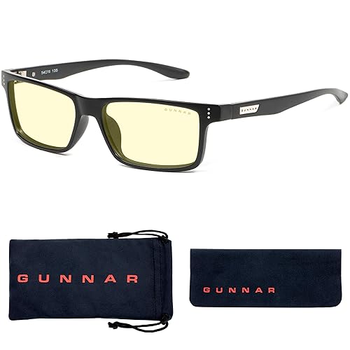 GUNNAR - Blue Light Reading Glasses - Blocks 65% Blue Light - Vertex, Gray Crystal, Amber Tint, Pwr +2.5