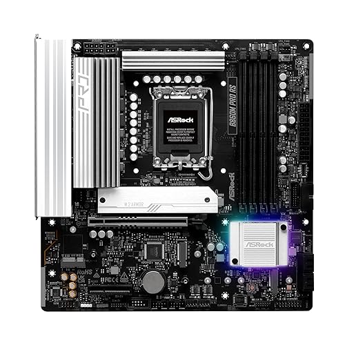 ASRock B860M Pro RS Intel Core Ultra B860 DDR5 8666 MHz 256GB M.2 LGA1851 Micro ATX Motherboard SATA3 6.0 Gb/s PCIe 5.0 BIOS Flashback Micro ATX PRO RS