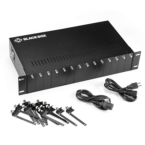 Black Box MED Conv Chassis 14-Slot, 2U, Rackmount, Dual PWR SUP