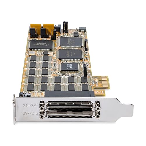 StarTech.com PCI Express Serial Card - 16 DB9 RS232 Ports - Low + Full Profile - Multiport Serial Adapter - PCIe Serial Card (PEX16S550LP) Low Profile 16 Port