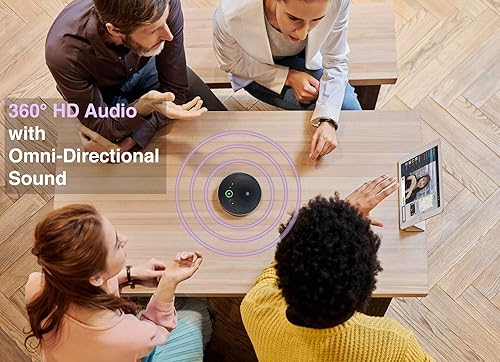 YAMAHA YVC-200 Portable USB & Bluetooth Speakerphone, Hold Meetings Anywhere, Noise Reducing Conference Phone with 10-Hour Rechargeable Battery Life Black