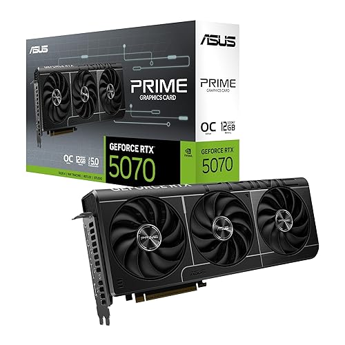 The SFF-Ready ASUS Prime GeForce RTX™ 5070 OC Edition 12GB GDDR7 Graphics Card (PCIe® 5.0, 12GB GDDR7, HDMI®/DP 2.1, 2.5-Slot, Axial-tech Fans, Dual BIOS)