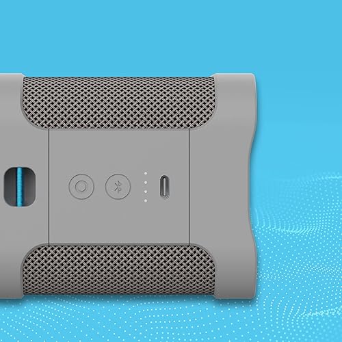 Skullcandy Terrain Mini Wireless Bluetooth Speaker - IPX7 Waterproof Portable Speaker with Dual Custom Passive Radiators, 14 Hour Battery, Nylon Wrist Wrap, & True Wireless Stereo Grey Terrain Mini
