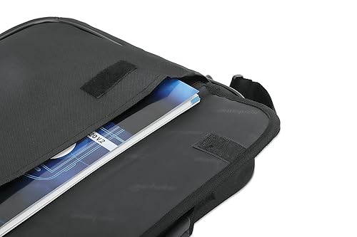 Manhattan Laptop Shoulder Bag Carrying Case – Slim Briefcase Style, Clamshell Opening, Padded Compartments–3 Yr Mfg Warranty, Black, 17.3 Inch