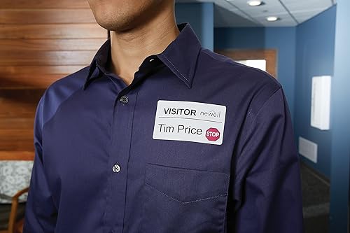 DYMO LW Name Badge Labels with 12-Hour Expiration Notification Disks for LabelWriter Label Printers, White, 2-1/4'' x 4'', 1 roll of 250 (30911)